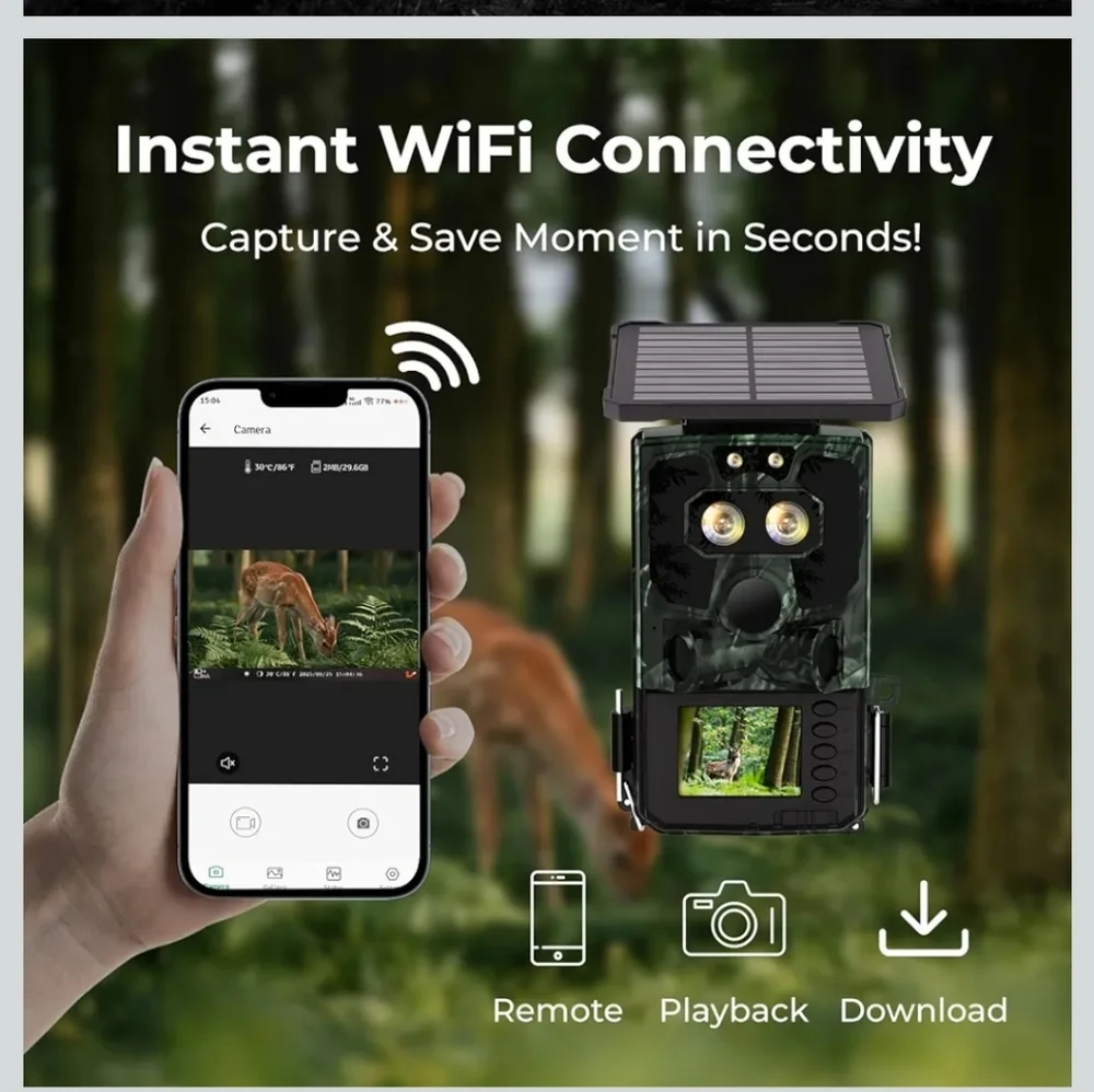 Camouflage Trail Camera with Solar Panel
